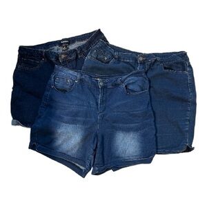 Pack of three women’s Dark Blue Women's Jean Shorts 2 Cloth & needle 1 Djeans 16